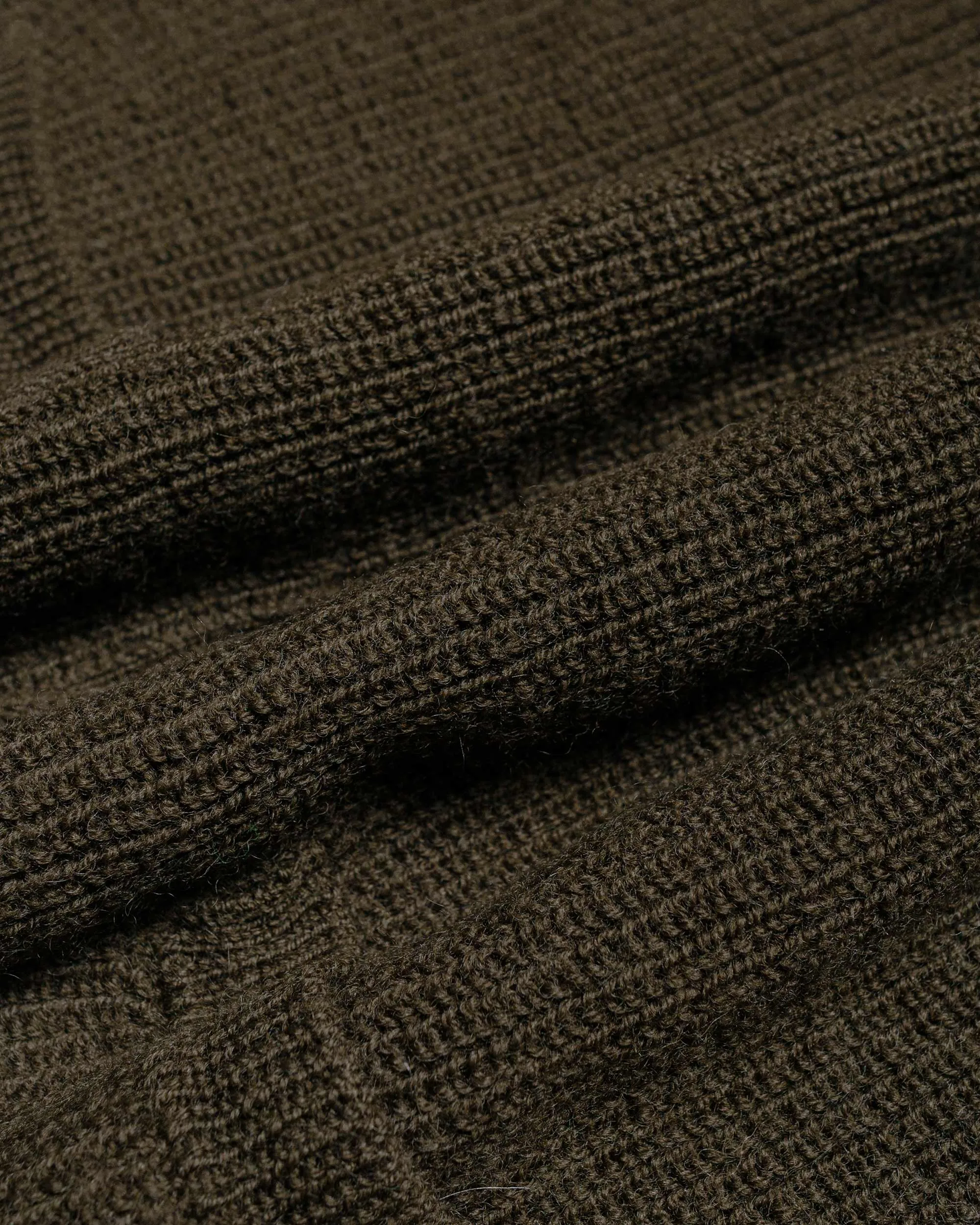 MHL Collared Cardigan Virgin Wool Dark Olive