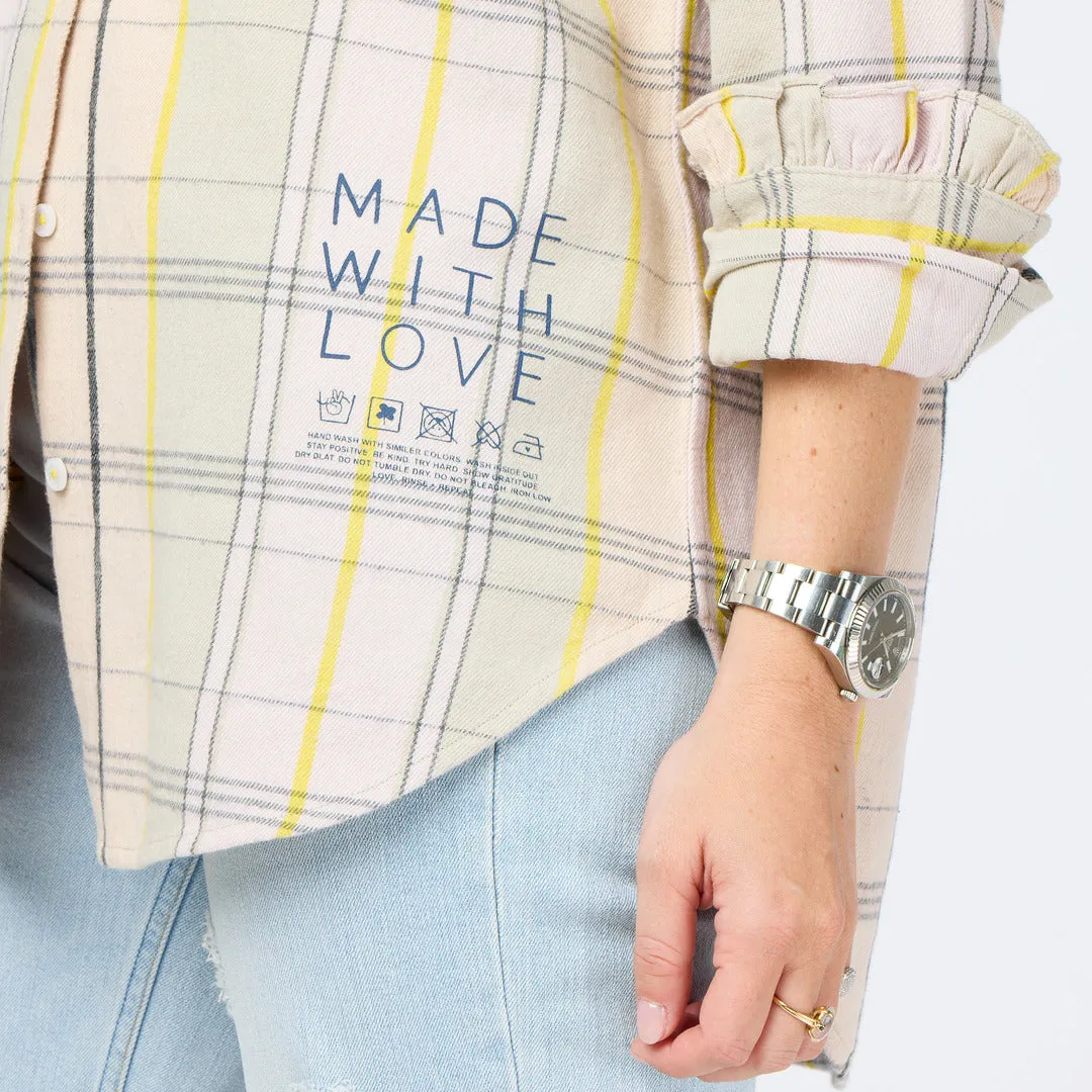 Mia Ruffle Shirt Cabin Plaid