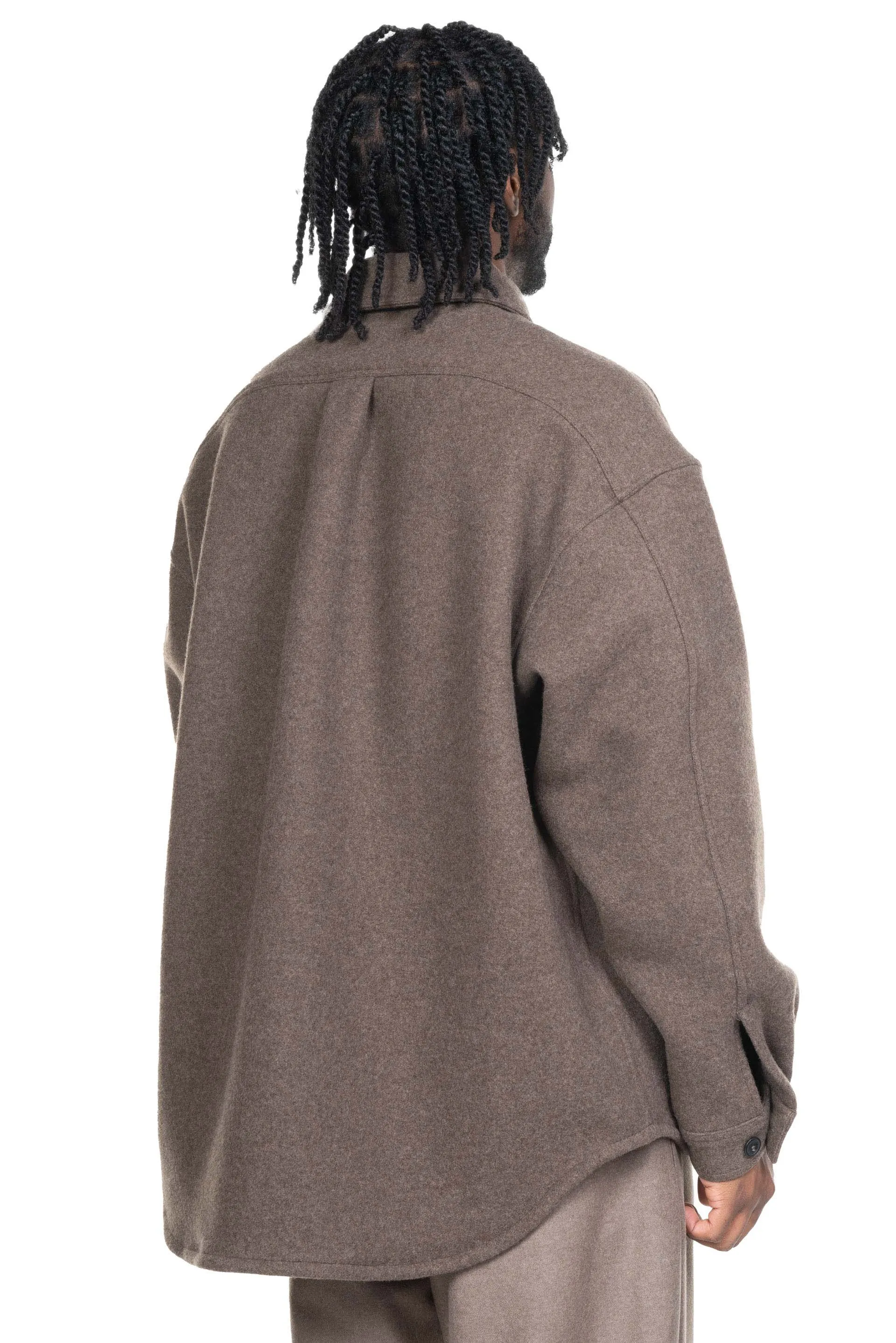 Minimal Shirt Flannel Wool Greige