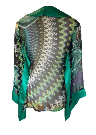 MISSONI Emerald Chiffon Top | Size S