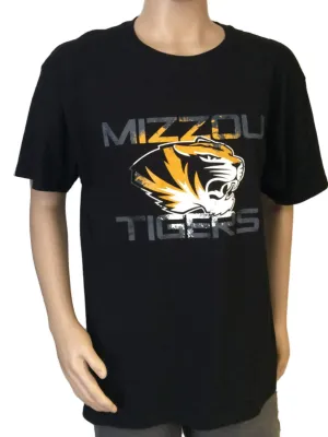 Missouri Tigers Gear for Sports Black with Distressed Logo SS T-Shirt (L)
