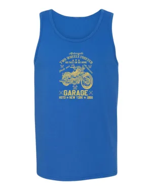 Motorcycle two wheels forever tank top, garage tank tops