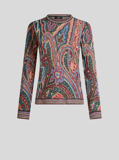 Multicoloured Paisley Jacquard Sweater