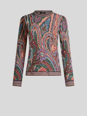 Multicoloured Paisley Jacquard Sweater