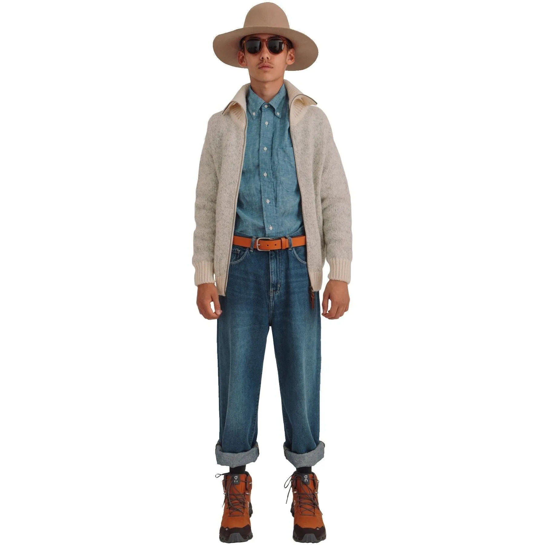 Nansen Zip Cardigan, Grey Melange/Off-White