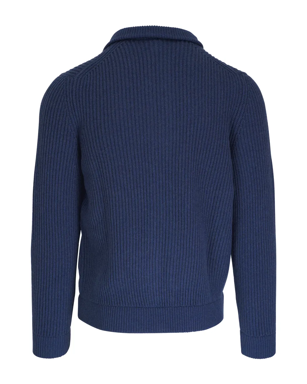 Navy Cashmere Full Zip Sweater