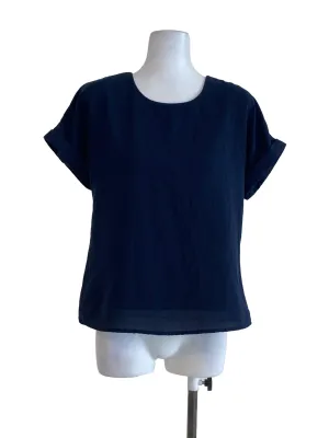 Navy Plain Tshirt Top