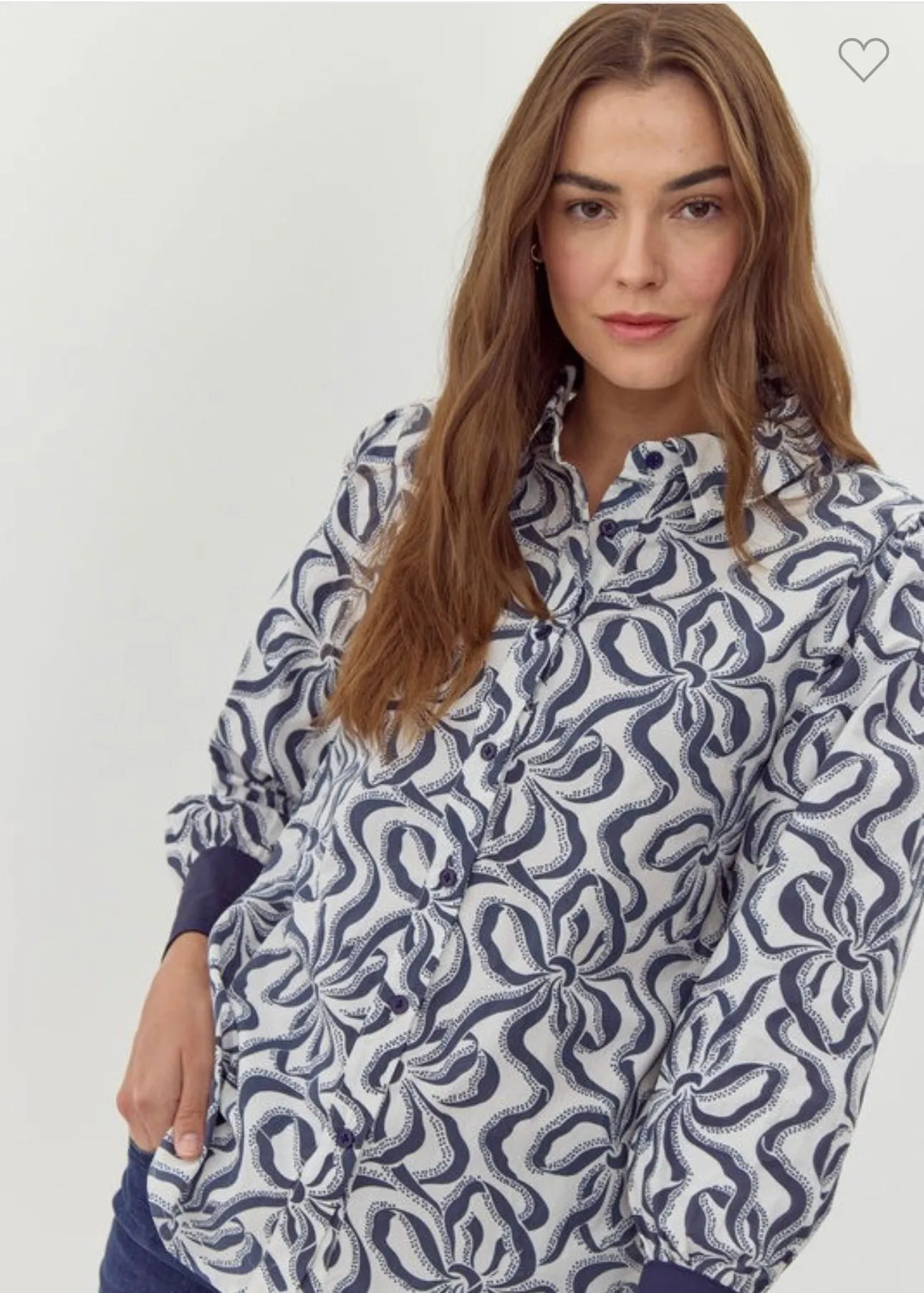 Navy Ribbon Blouse