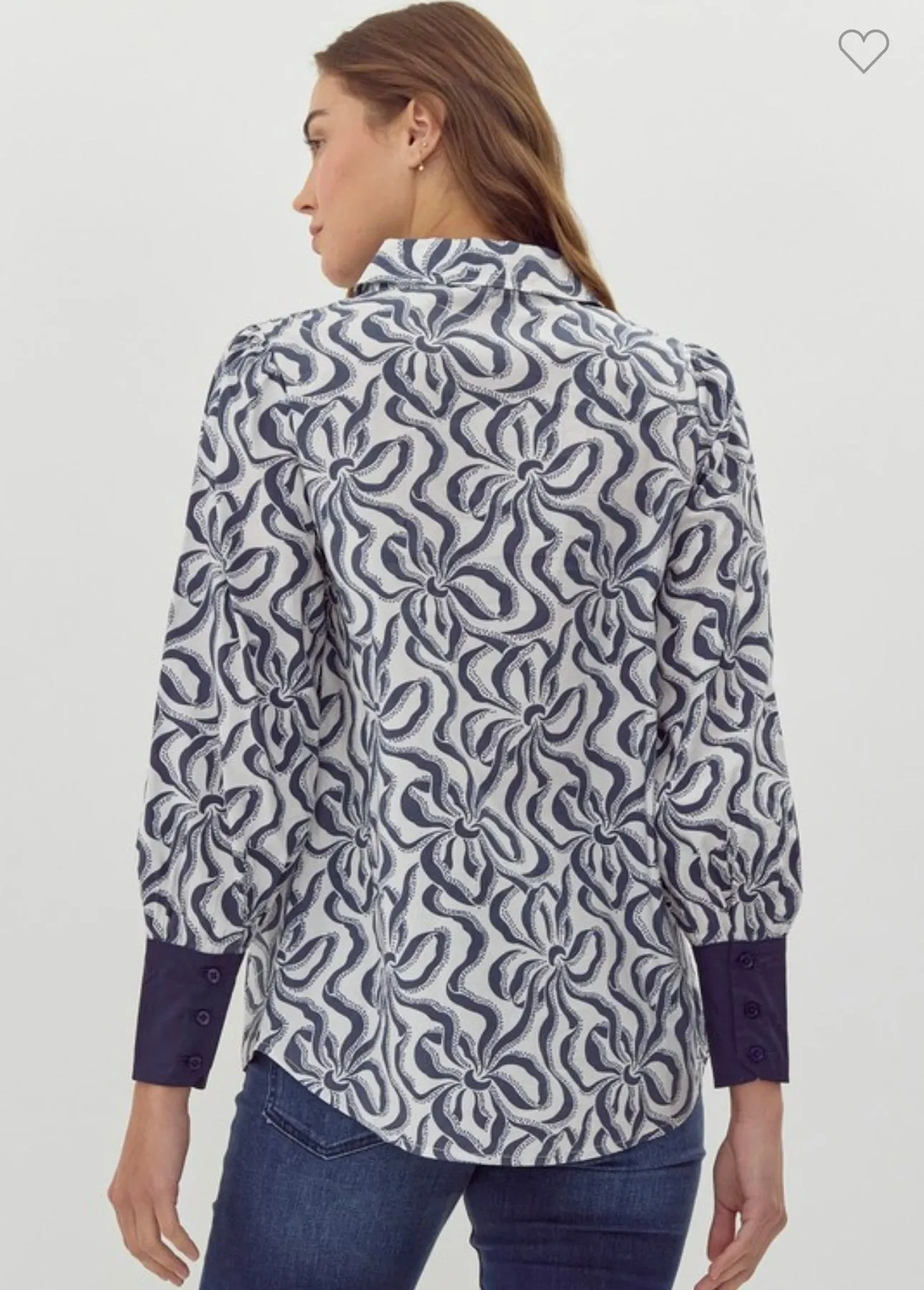 Navy Ribbon Blouse