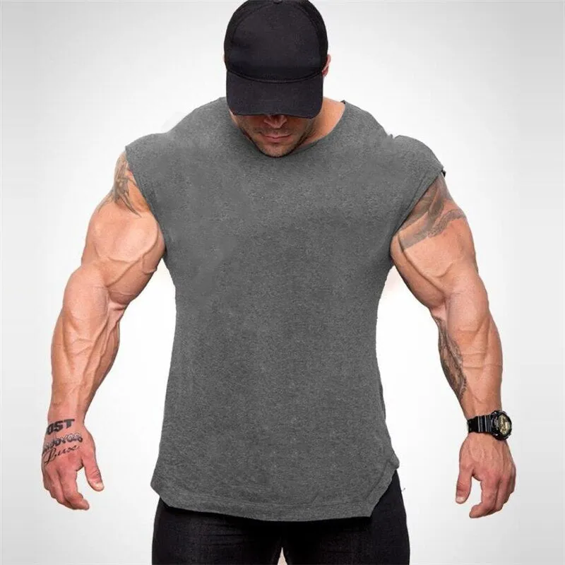 NEW Mens Gym Singlets Sweatshirts sleeveless Vest letters print Bodybuilding Fitness male tank top Shirts Casual Muscle shirt