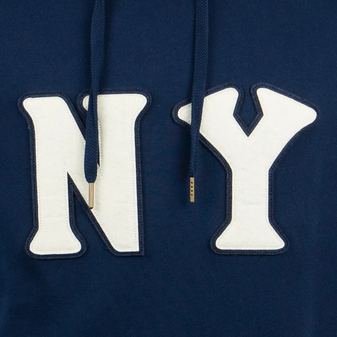 New York Black Yankees French Terry Script Hooded Sweatshirt - Navy