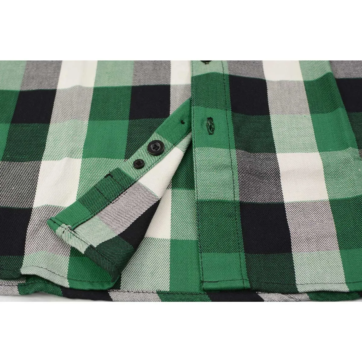 NexGen MNG11636 Men's Green and White Long Sleeve Cotton Flannel Shirt