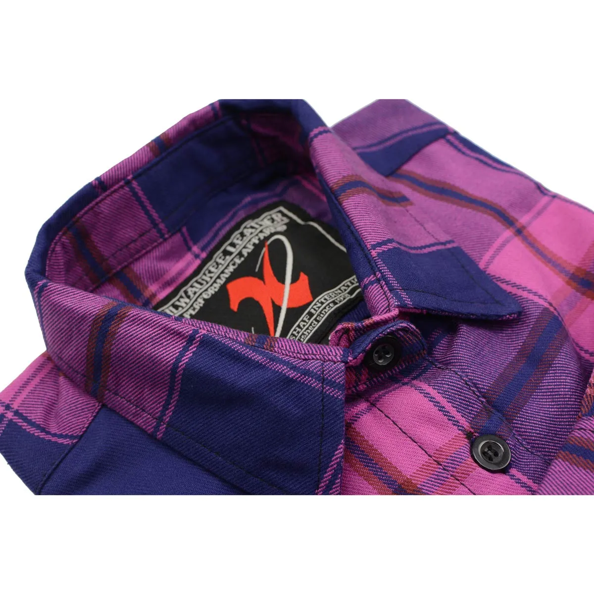 NexGen MNG21610 Women's Pink, Blue and Maroon Long Sleeve Cotton Flannel Shirt