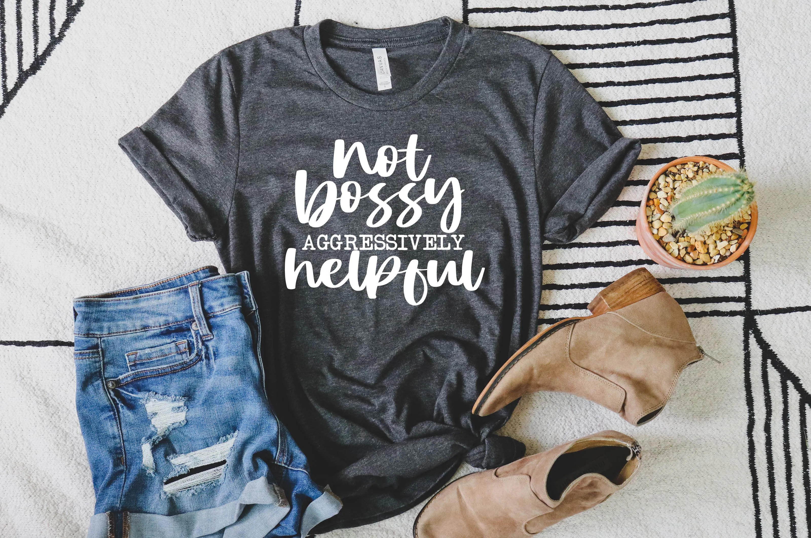 Not Bossy Aggressively Helpful Shirt | Unisex Crew