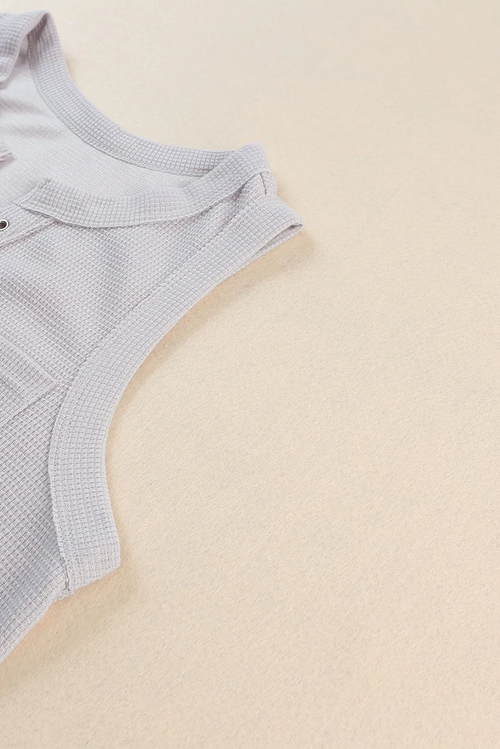Notched Eyelet Thermal Knit Tank