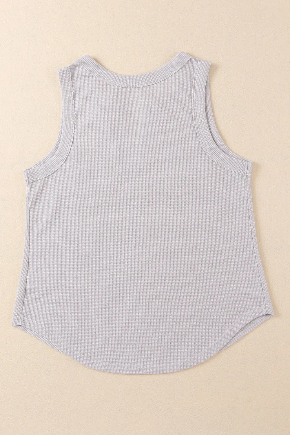 Notched Eyelet Thermal Knit Tank