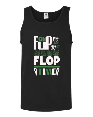 On flip flop time tank top, summer tank top, beach party tank top