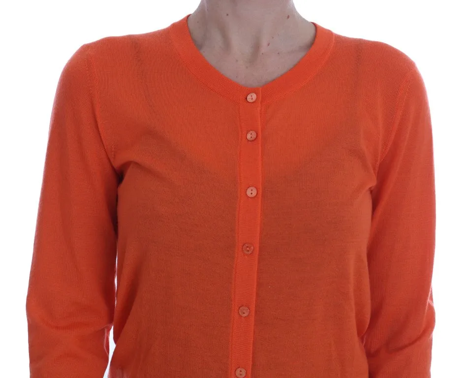 Orange Cashmere Cardigan Sweater