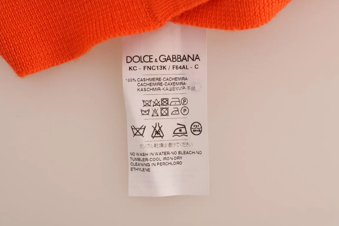 Orange Cashmere Cardigan Sweater