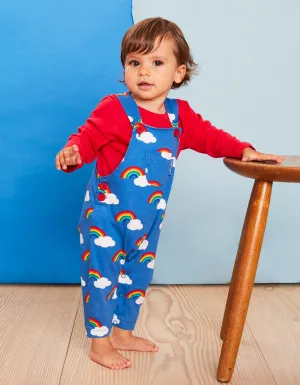 Organic Multi Rainbow Print Dungarees