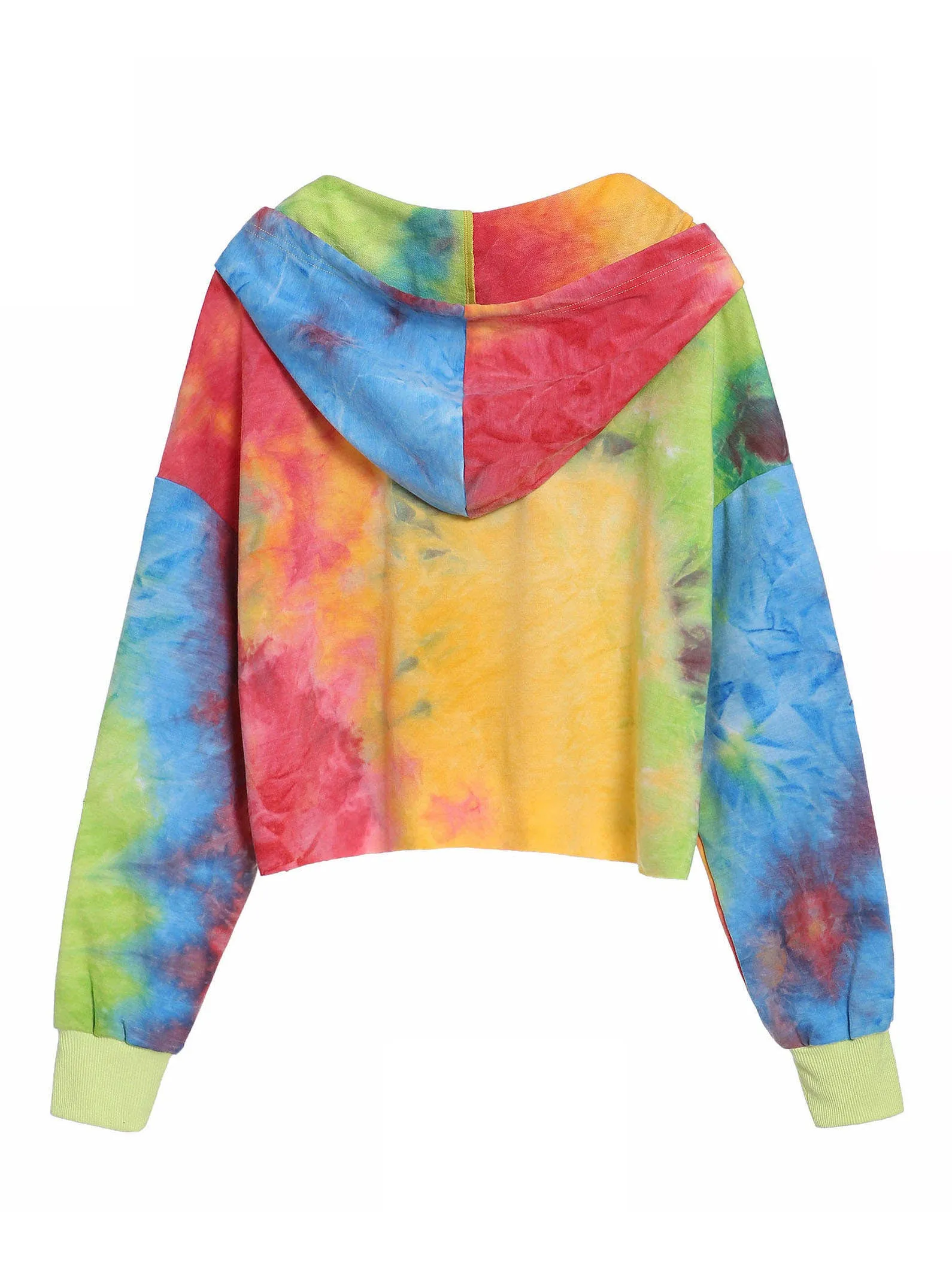 Original Design Autumn and Winter New Women's Tie Dyed Hooded Pullover Sweater Short Coat