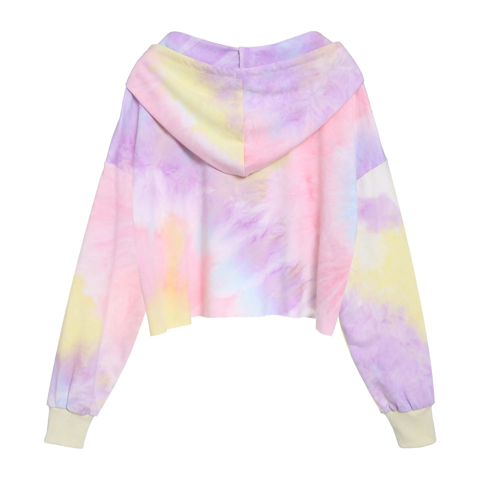 Original Design Autumn and Winter New Women's Tie Dyed Hooded Pullover Sweater Short Coat