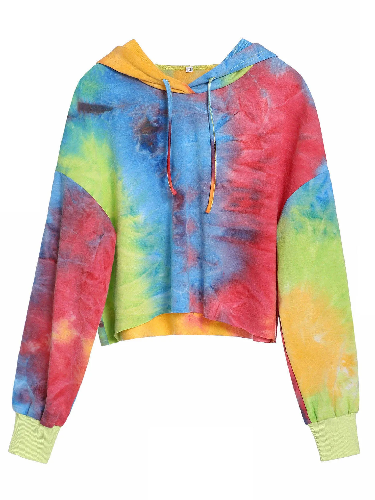 Original Design Autumn and Winter New Women's Tie Dyed Hooded Pullover Sweater Short Coat