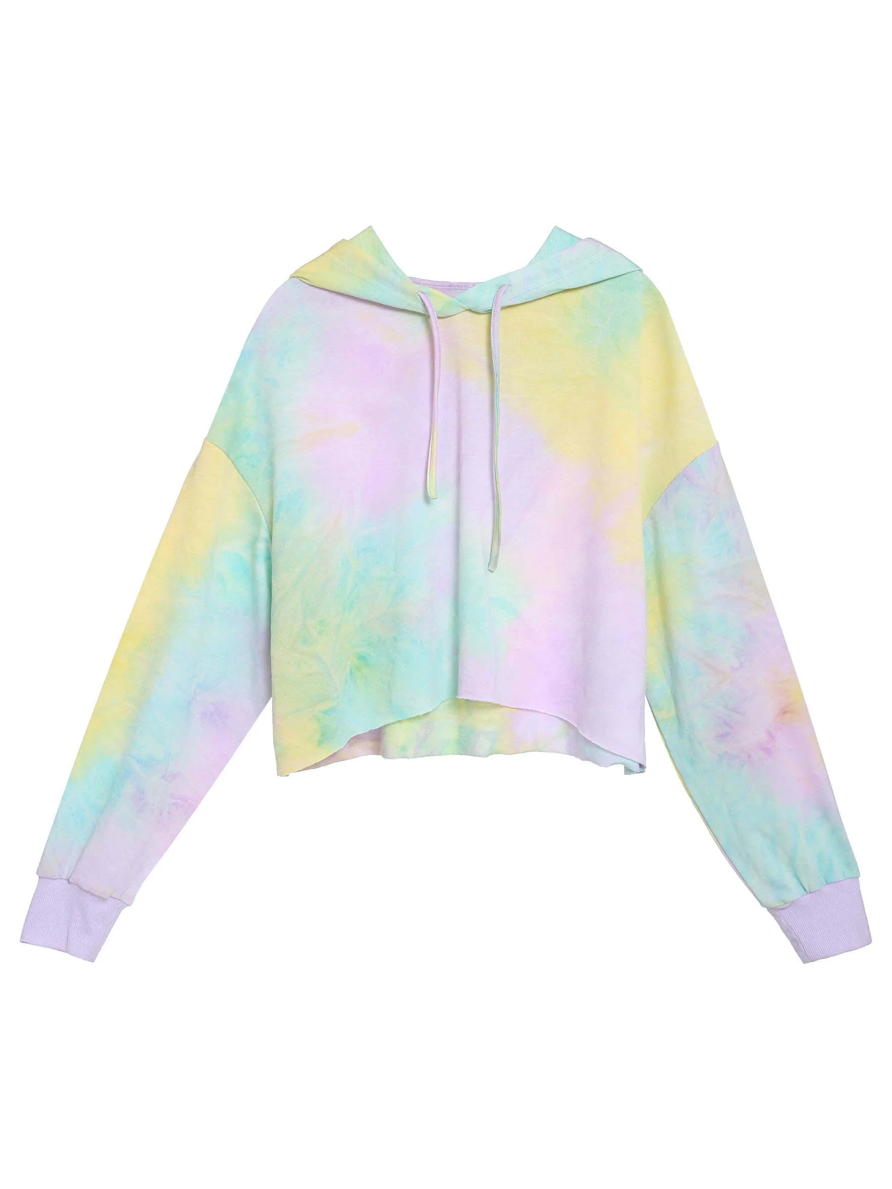 Original Design Autumn and Winter New Women's Tie Dyed Hooded Pullover Sweater Short Coat