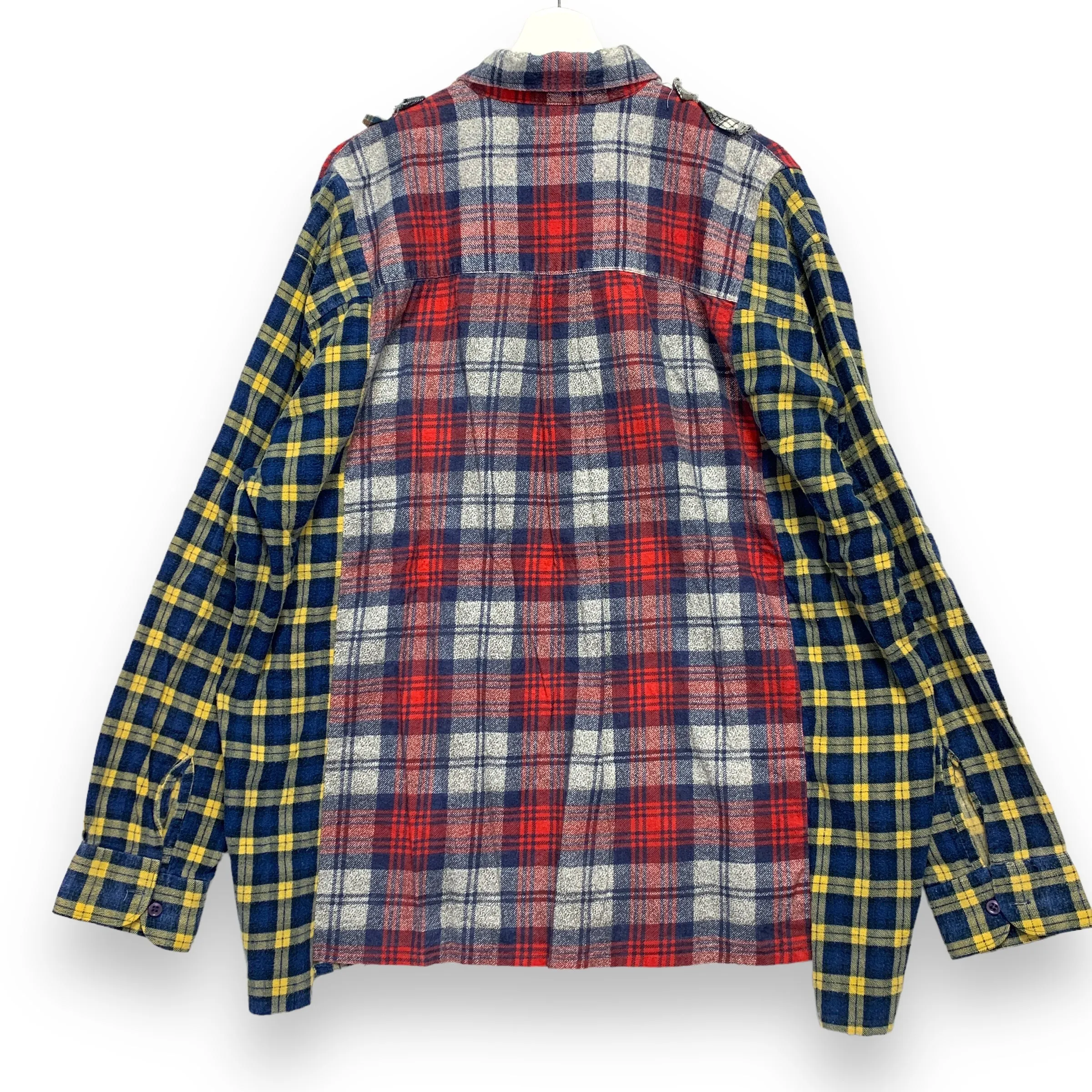 [OS] Needles Rebuild Ribbon Cut Oversized Flannel Shirt