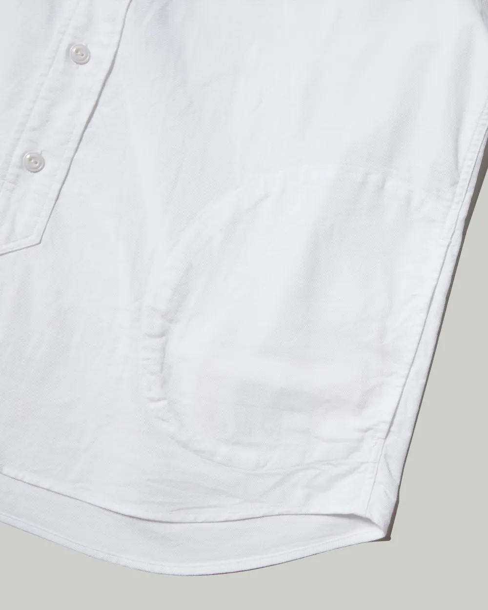 Oxford Band Collar Shirt Plain - White