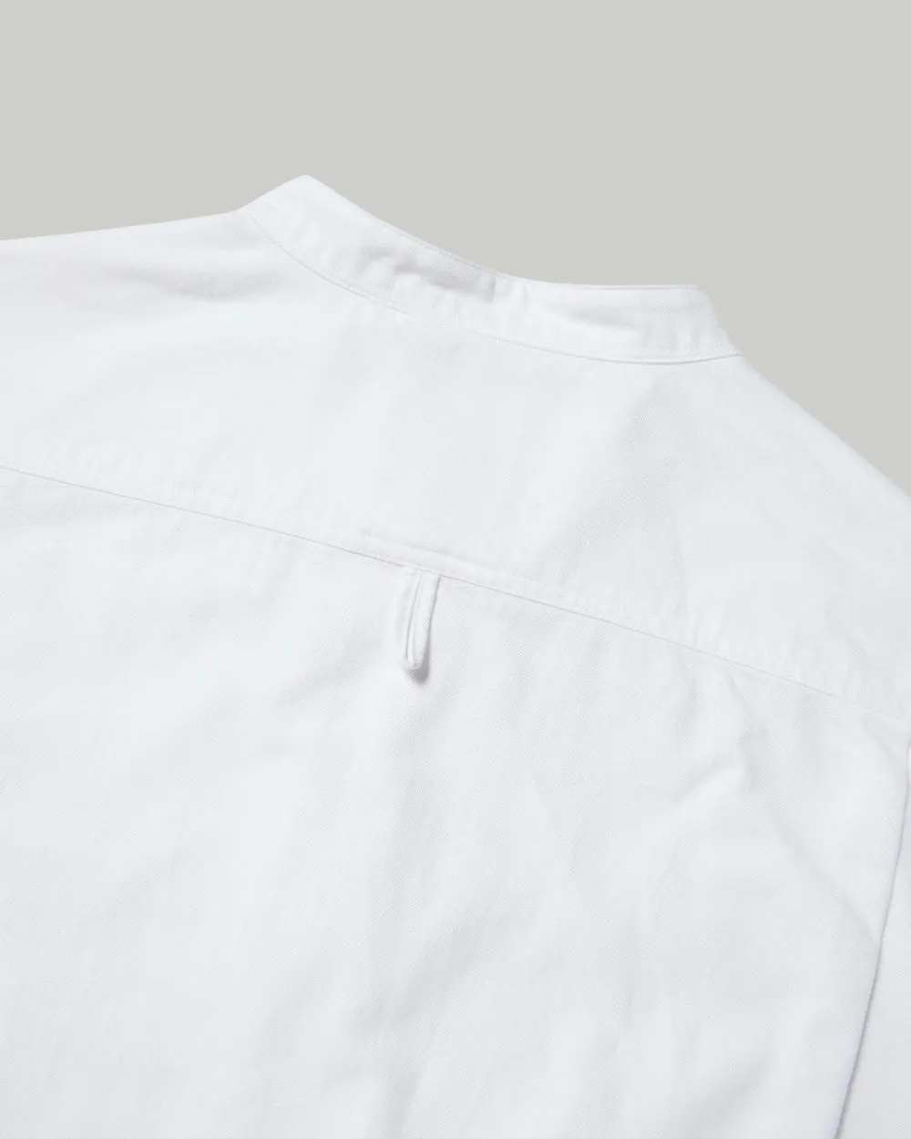 Oxford Band Collar Shirt Plain - White