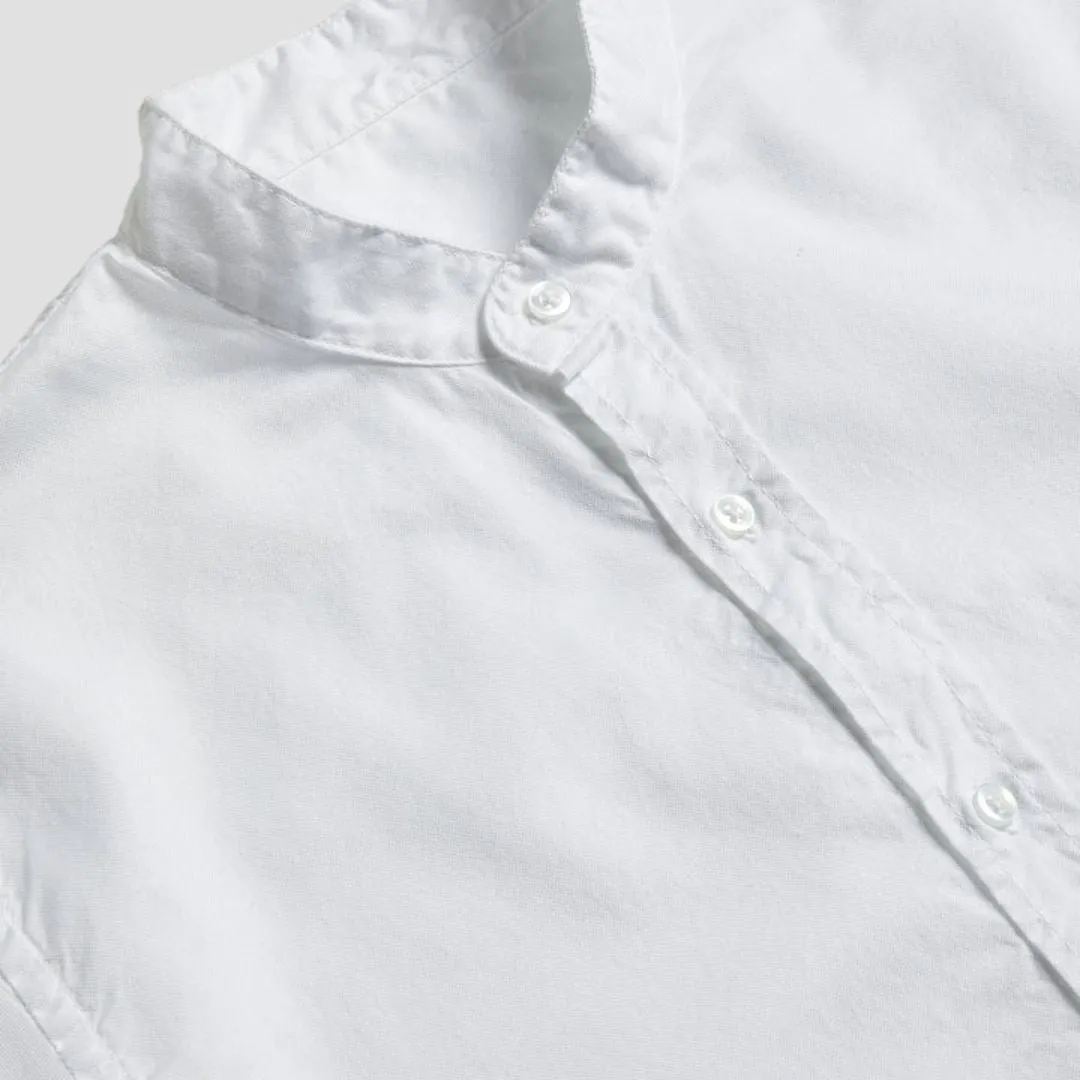Oxford Band Collar Shirt (White)