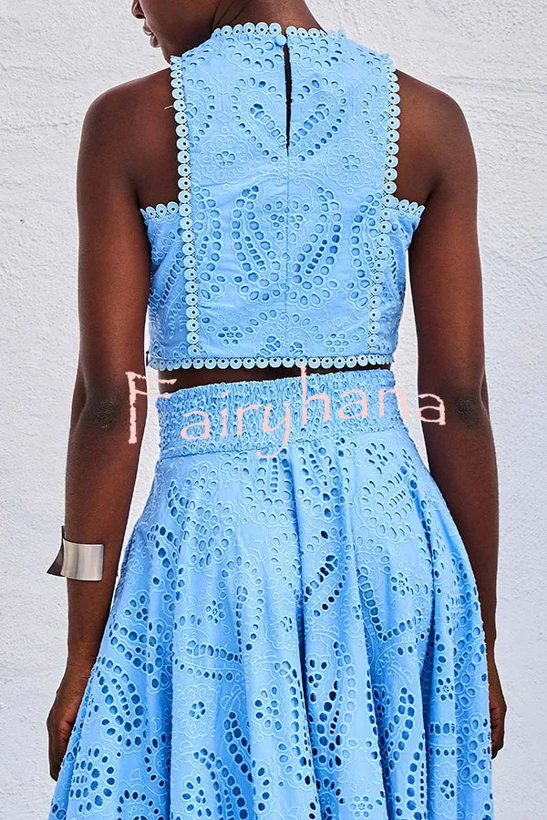 Paris Dreaming Embroidered Lace Crop Tank Top