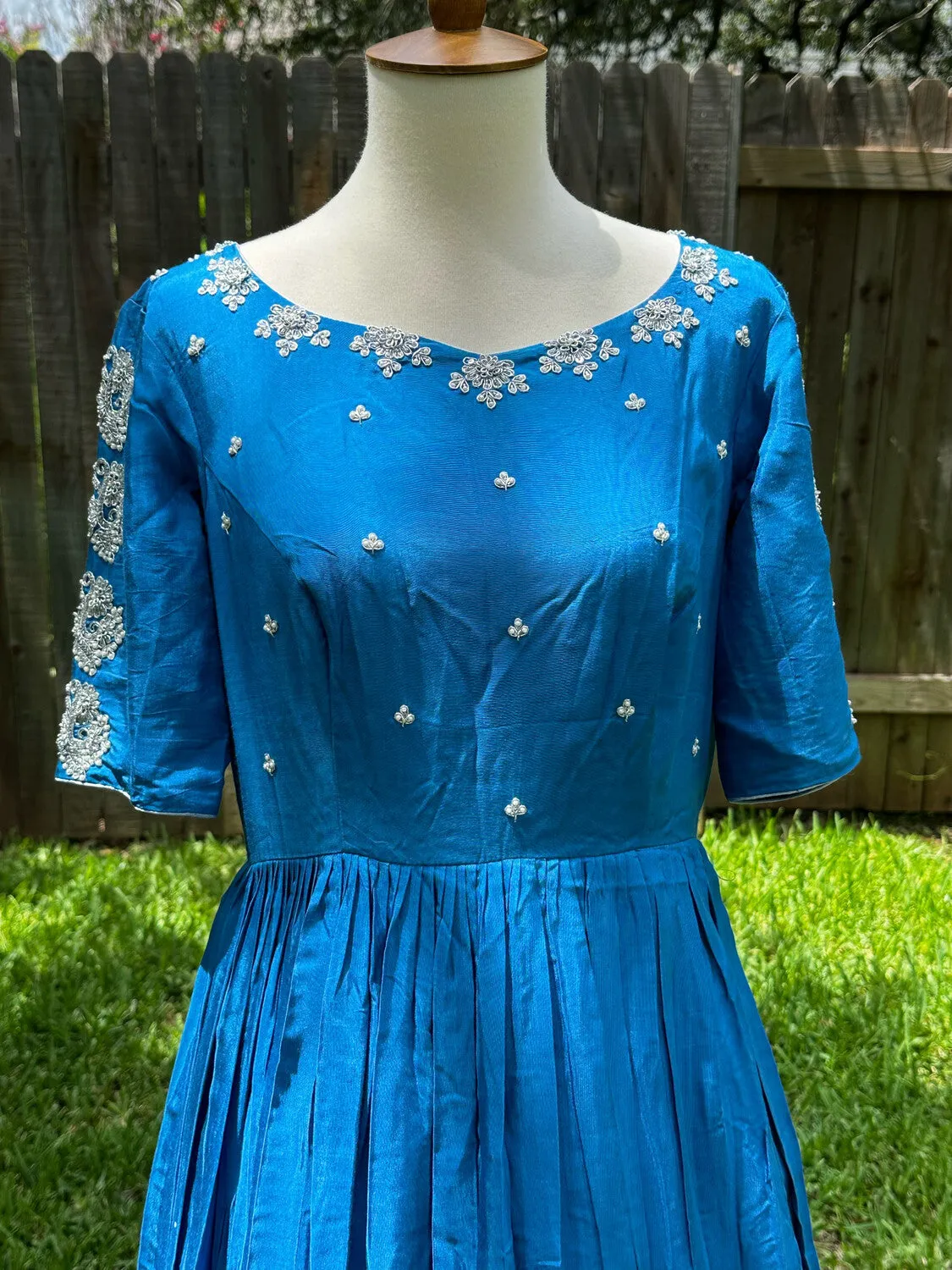 Party wear Indian dress Long Blue long gown - Indian Designer Dress Mehendi Dress Haldi Dress