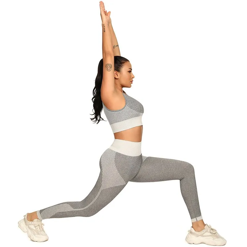 Patchwork Seamless Yoga Tank Build In Bra Sportswear Push Up Padded Fitness Bra Gym Running Yoga Sports Crop Tops