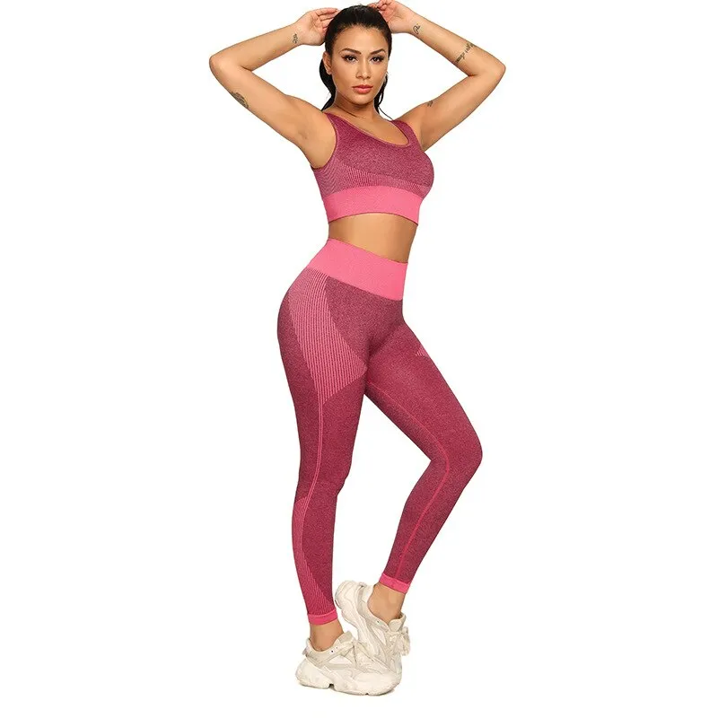 Patchwork Seamless Yoga Tank Build In Bra Sportswear Push Up Padded Fitness Bra Gym Running Yoga Sports Crop Tops