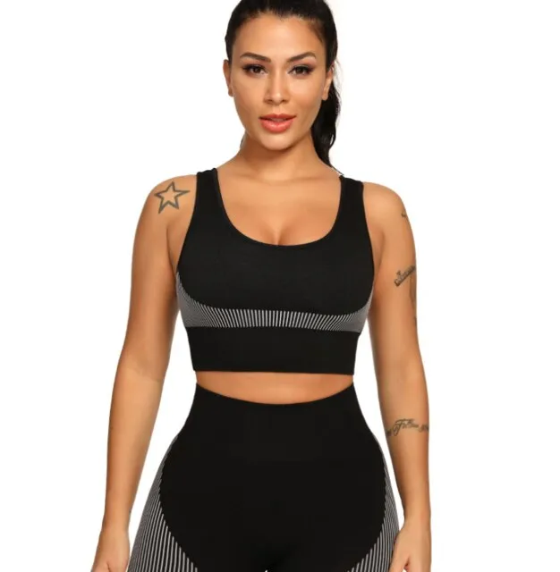 Patchwork Seamless Yoga Tank Build In Bra Sportswear Push Up Padded Fitness Bra Gym Running Yoga Sports Crop Tops