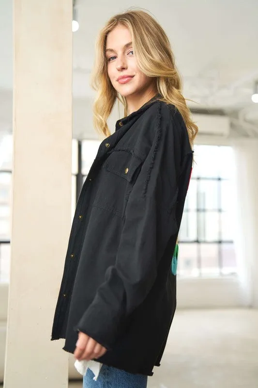Peace Button Up Shacket