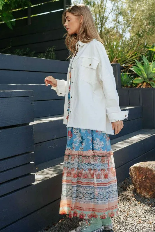 Peace Button Up Shacket