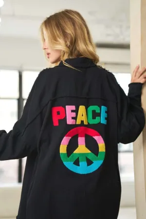 Peace Button Up Shacket