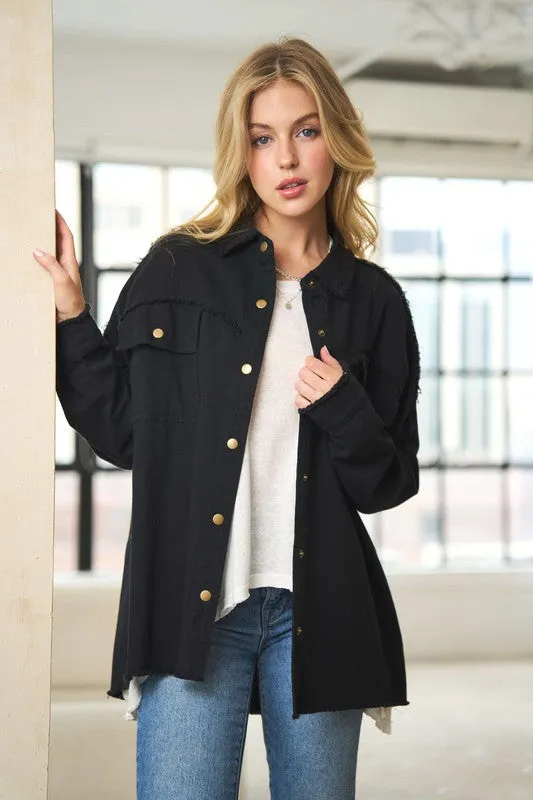 Peace Button Up Shacket