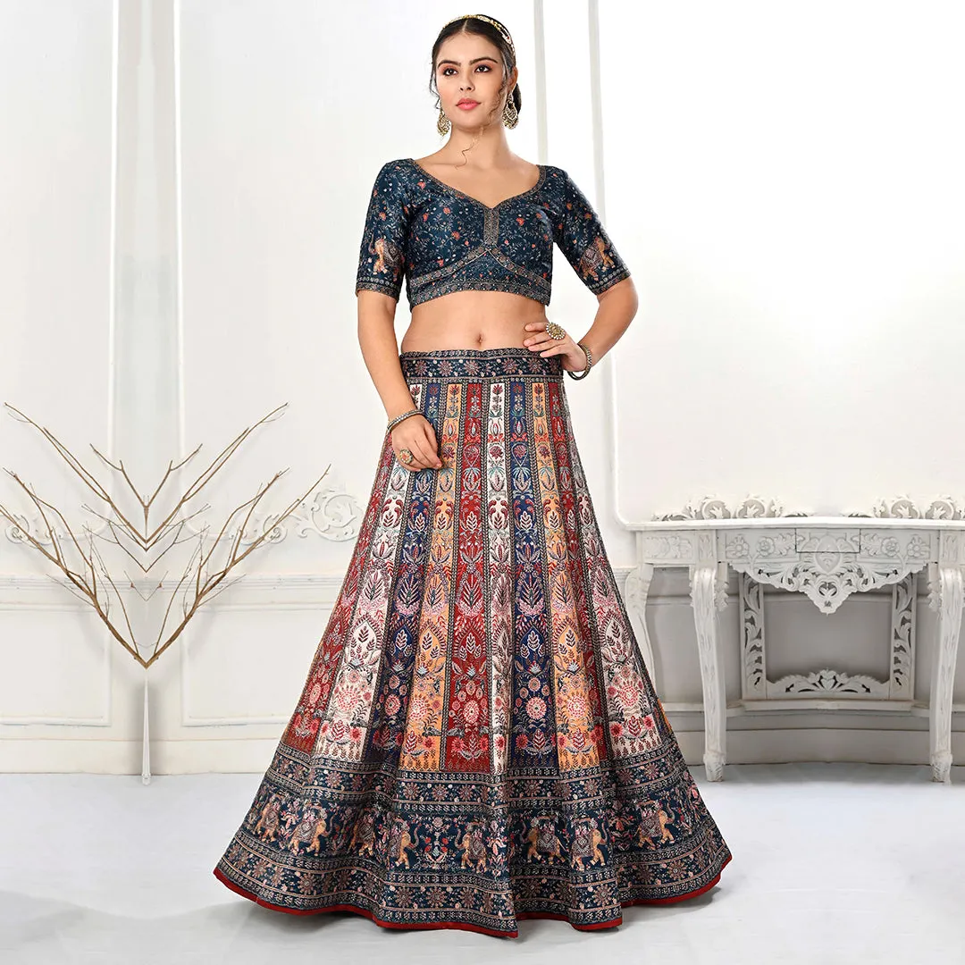 Peacock Paradise Lehenga Set with Yellow Dupatta