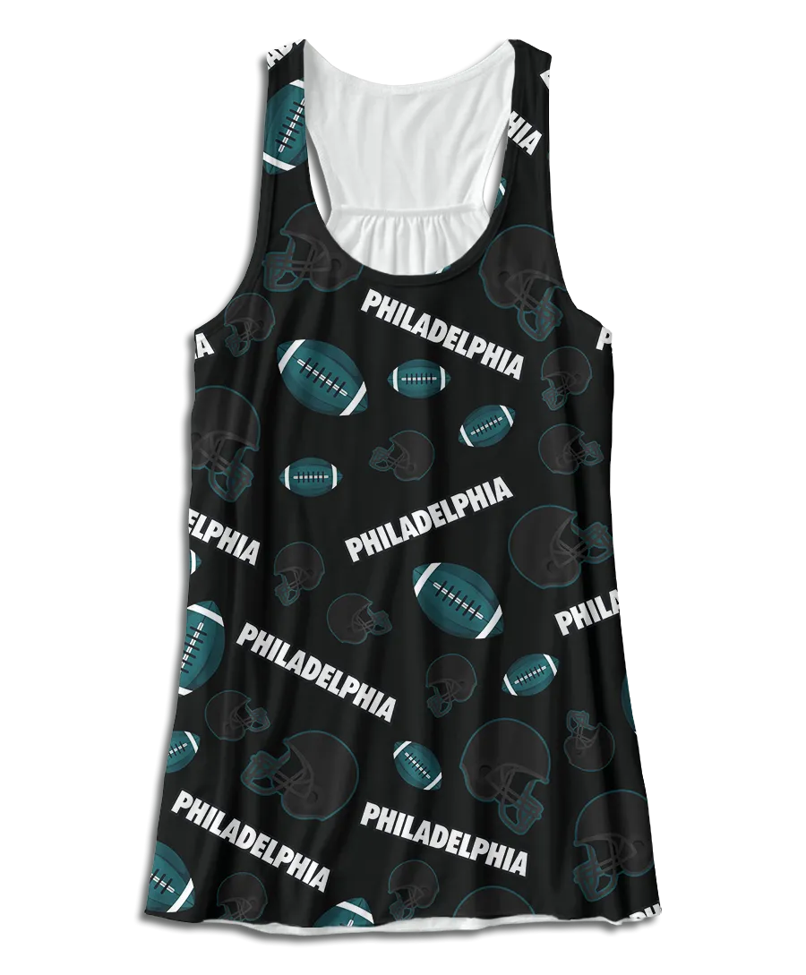 Philadelphia Football Flowy Racerback Tank Top
