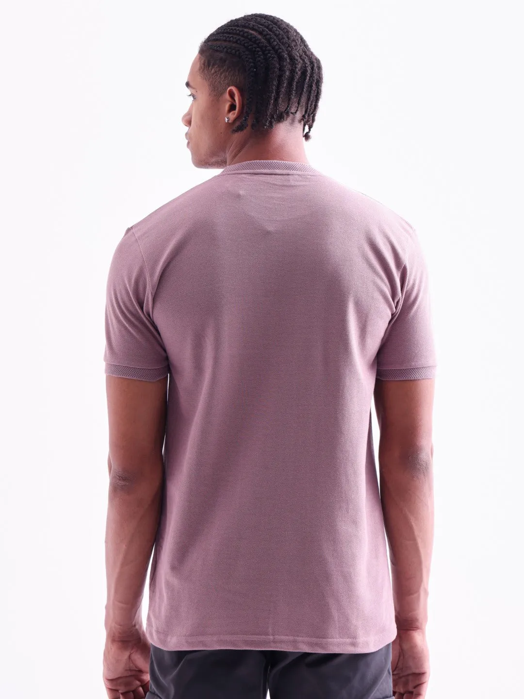 Pink Plain Crew Neck T-Shirt