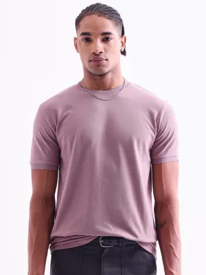 Pink Plain Crew Neck T-Shirt