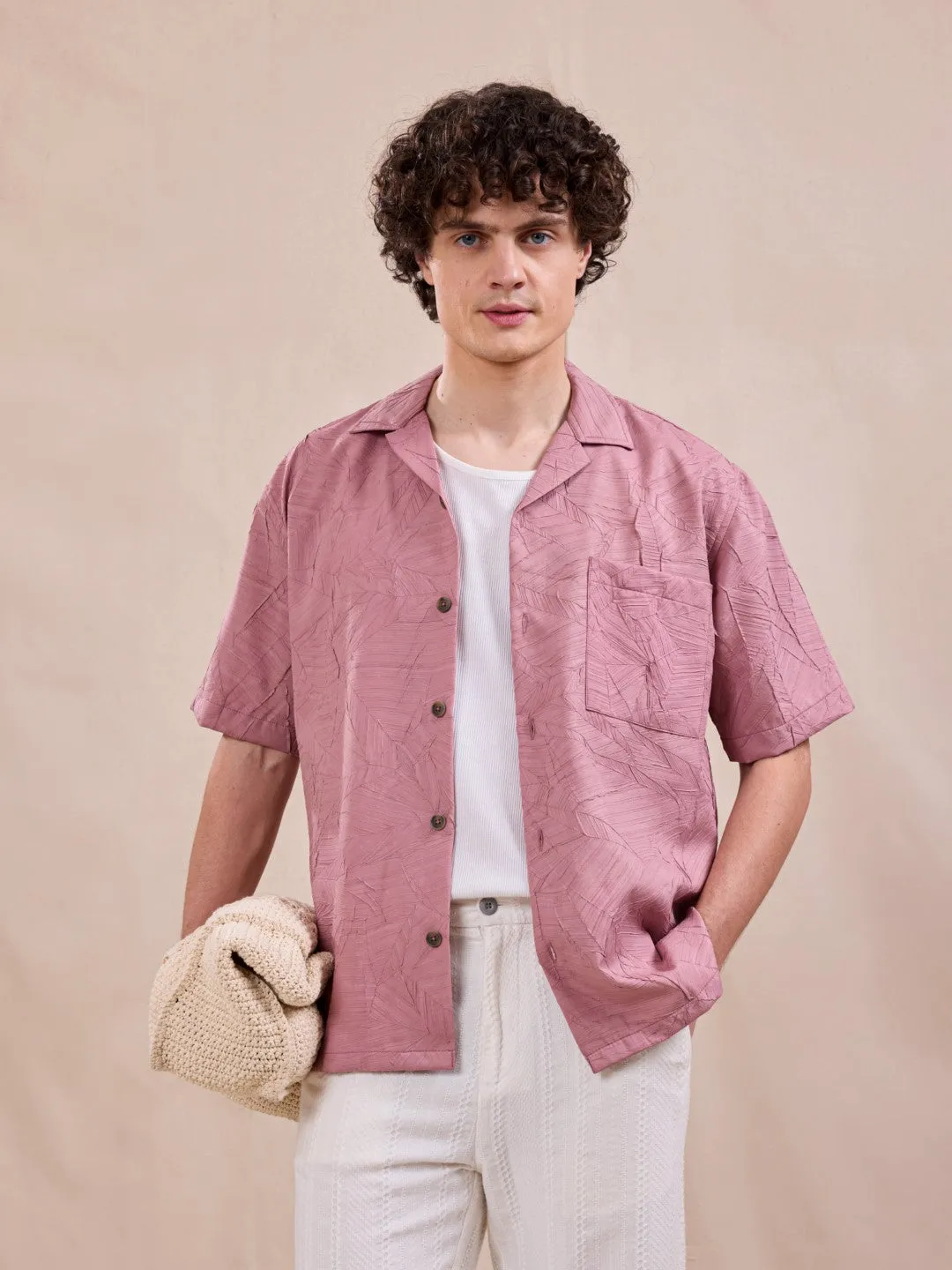 Pink Plain Resort Shirt