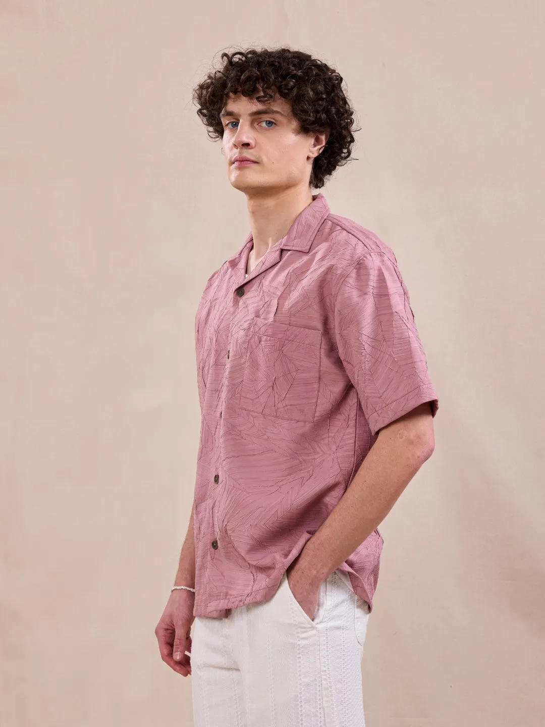 Pink Plain Resort Shirt