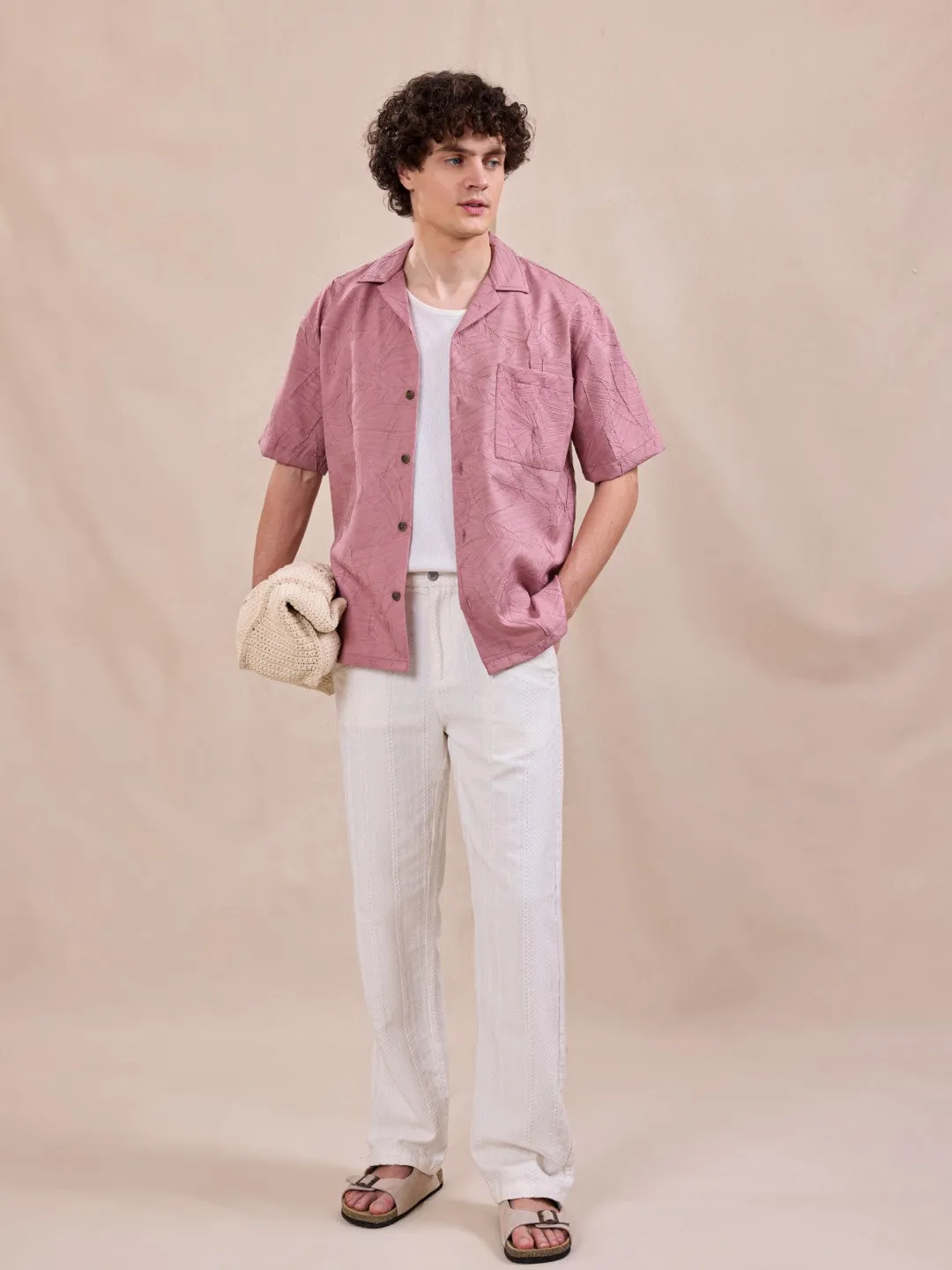 Pink Plain Resort Shirt