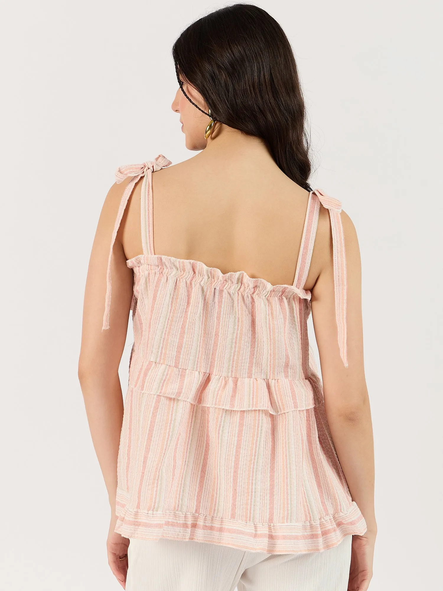 Pink Ruffle Top with Bow