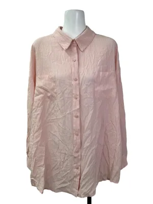 Pink White Stripped Button Down Shirt